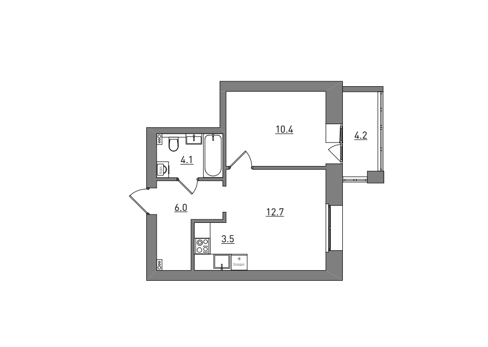 планировка квартиры 41 м2